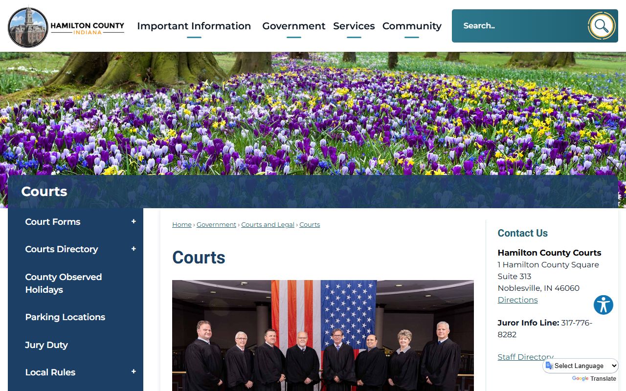 Hamilton County Court records resources on the county Courts page