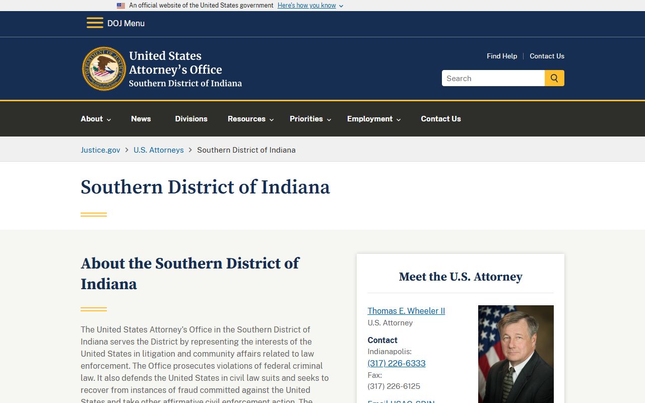 U.S. Attorney's Office for the Southern District of Indiana