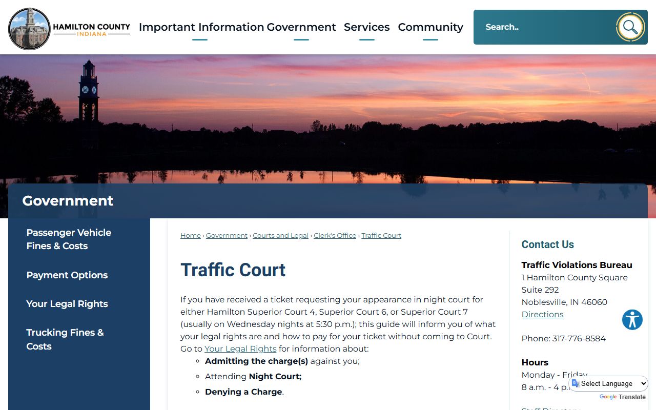Hamilton County traffic court page linked from probate records