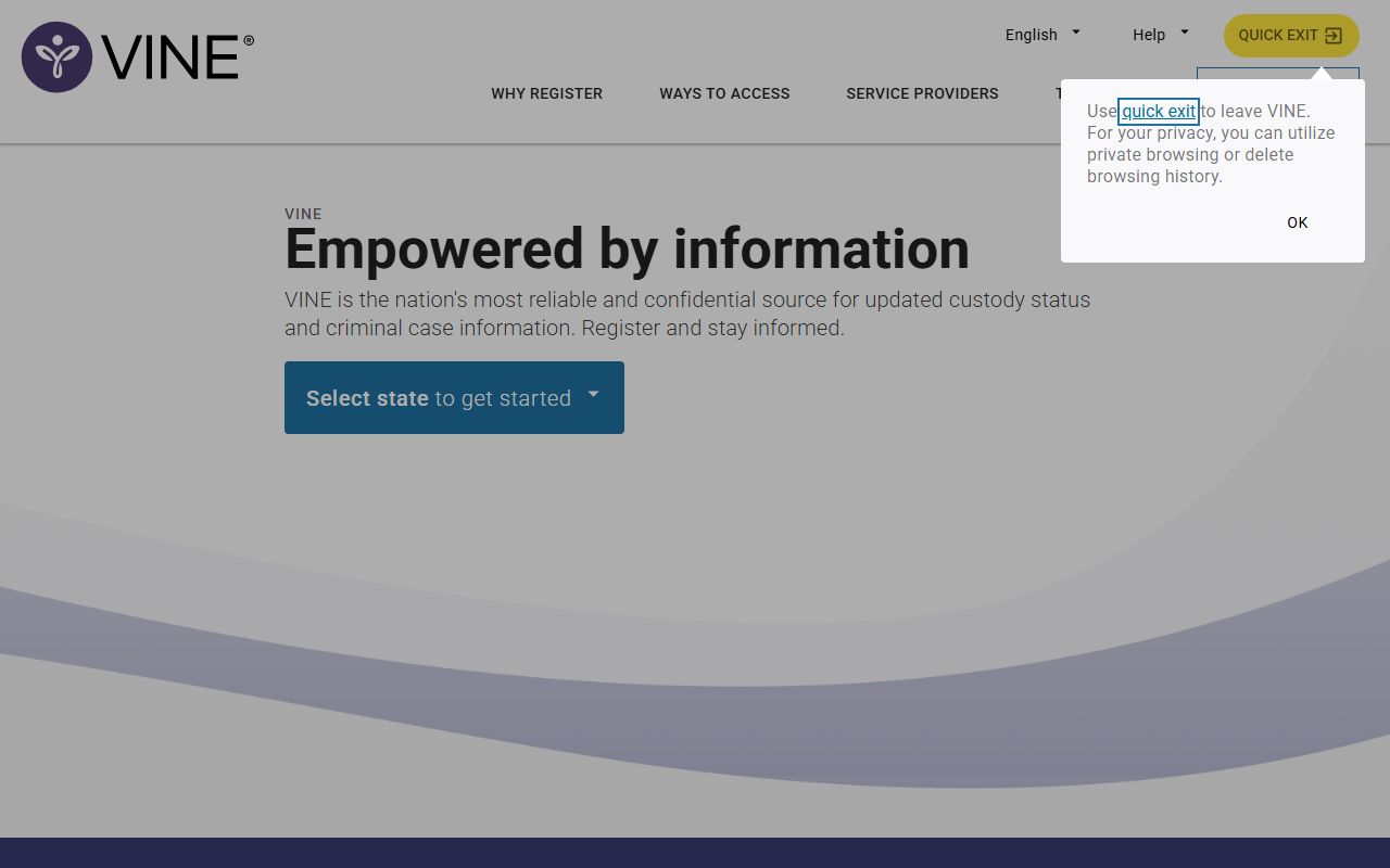 VINELink custody and release notification portal for Hamilton County